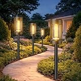 Viewsun Solar Lights Outdoor,8 Pack Solar Pathway Lights with Acrylic Wick and 3000K IP65 Waterproof Lights for Lawn Patio Walkway Driveway Decor Landscape