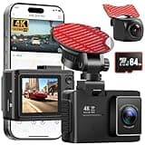 VITALCAM 4K Dash Cam Front and Rear, STARVIS 2 Night Vision, Free 64GB Card, 5GHz WiFi with App, Built-in GPS, Dash Camera for Cars 170° Wide Angle, 3" IPS Screen, Loop Recording, 24H Parking Monitor
