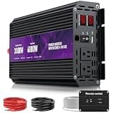 3000W Power Inverter 12V DC to 110V/120V AC Converter, 6000W Peak, LCD Display & Remote Control, Dual AC Outlets & 3.4A USB Port for RV, Truck, Solar System, Emergency Backup, Camping,Off-GridPurple