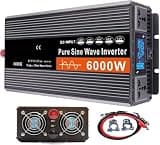 4000W 5000W 6000W Pure Sine Wave Power Inverter for Home 12V 24V 48V 60V Dc to Ac 110V 220V Split Phase with LCD Display/Dual Cooling Fans, Grid Low Frequency Solar Inverter