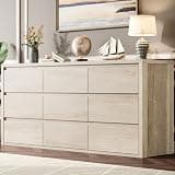 GarveeHome 9 Drawer Dresser for Bedroom, Wide Modern Chest of Drawers, Large Wood Dresser Wooden Storage Organizer for Living Room, Hallway Entryway