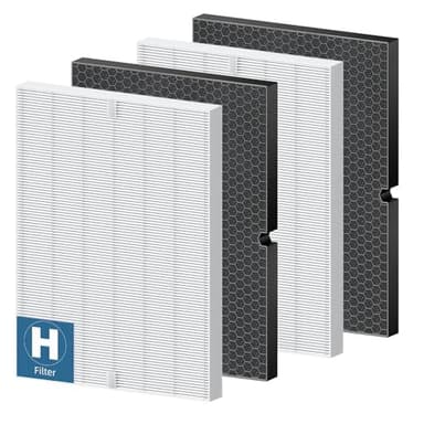 5500-2 Filter Replacement Compatible with Winix 116130 5500-2 Am80 Plasmawave Air Purifier, 116130 Replacement Filter for Dust Dander Odors, 2 HEPA Filters + 2 Activated Carbon Pre-Filters