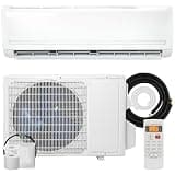 HOMCOM 18000 BTU Mini Split Air Conditioner and Heat Pump, 19 SEER2 230V Energy Efficient Ductless Inverter AC Unit Cools up to 1250 Sq.Ft, Complete Installation Kit