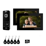 Wired Video Doorbell Camera Motion Detection 7" Touch Screen Monitor 2-Way Audio,Local Storage,Unlock (1 DOORBELL +2 Monitor)