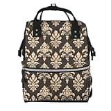 Fuzquwu Vintage Textures (2) Print Diaper Bag Backpack,Travel Daypack For Mom Dad,Diaper Tote Backpack