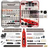 EZUVITA 4V Cordless Mini Rotary Tool Kit with 446PCS Accessories, 5-Speed Memory Function, 2000mAh Battery, Type-C Fast Charging & LED Light, for Sanding, Engraving, Grinding, Portable Storage Case