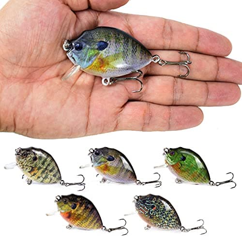 HUIOP wobbler Fishing Lure, 5PCS Fishing Lures 6cm 15g Mini Wobbler Fishing Lure Artificial Hard Bait Crankbait with Tackle Box for Fish Bass Fishing Tackle