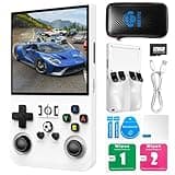 R36MAX Retro Handheld Game Console, 4.0-Inch IPS Display, 720x720 Resolution, Linux System, 64GB Support 18,000+ Classic Games, 4000mah Battery, with Portable Case(White 64GB)