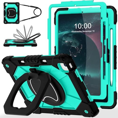 WESOROL Case for iPad Air 13 Inch M4/M3/M2 2026/2025/2024 with Pencil Holder/Screen Protector/360° Rotating Stand,Military Grade Shockproof Cover for iPad Air Case 13 Inch,Black Mint