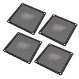AUNMAS PC Fan Dust Filter 140mm Magnetic Frame Fine Mesh PVC Computer Fan Filter Grills for PC Case Chicken Coop Vent 5.51x5.51in 4pcs with Magnetic Adsorption and Screw Mounting (Black)