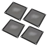 AUNMAS PC Fan Dust Filter 140mm Magnetic Frame Fine Mesh PVC Computer Fan Filter Grills for PC Case Chicken Coop Vent 5.51x5.51in 4pcs with Magnetic Adsorption and Screw Mounting (Black)
