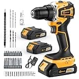 Aowei Cordless Drill Set/Driver, 20V Electric Power Drill With Battery And Charger, 40N Torque, 20+1 Settings, 2 Batteries,3/8-Inch Keyless Chuck, Driver Bits Kit, LED Light