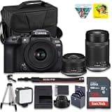 Canon EOS R10 Mirrorless Camera Kit | 24.2MP APS-C Sensor with RF-S 18-45mm Lens | 4K Video Dual Pixel AF Compact Travel Photography (5331C016) + Canon RF-S 55-210mm Lens + 128GB Card + Bag