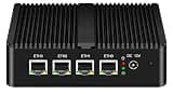 UDPTCP Fanless Mini PC J5005 with 4*I226 2.5Gbs LAN, 2*USB3.0,HDMI,1*VGA,Mini Desktop Computer Support Dual Band WiFi for Industry Business,NO RAM(DDR4) NO SSD