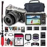 Canon EOS M6 Mirrorless Digital Camera with 15-45mm Lens (Silver) + 64GB Memory Card + Case + Filter Kit + Photo Software + 2 x LPE17 Battery + More