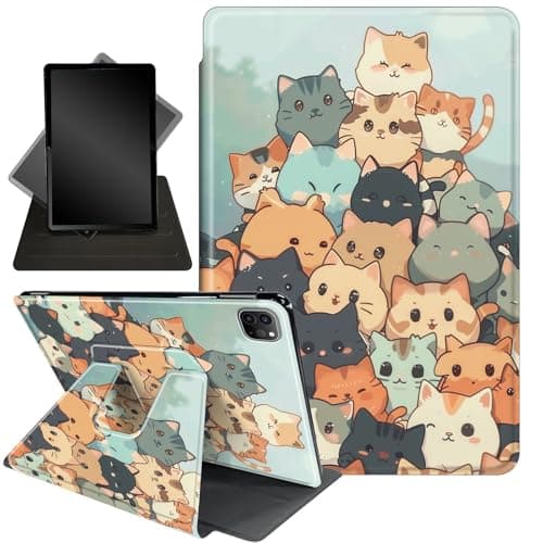 Case for iPad Air 13 Inch (M2) 2024/12.9 inch (3rd/4th Gen),360 Degree Rotating Stand Smart Protective Cover Case for iPad Air 13 Inch 2024,Cats