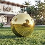 Inflatable Mirror Ball 19.7" - Large Reusable PVC Disco Ball Set with Air Pump for Party & Wedding Decorations, Poolside, Event Decor, Photo Booth, Stage & Holiday Decor (Gold)