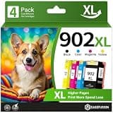 EaseFusion 902XL Ink Cartridges 4 Combo Pack Compatible for Hp Printers, 902XL 902 XL Ink for OfficeJet 6950 6960 6960 6970 Series(Black, Cyan/Magenta/Yellow)