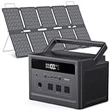 600W Solar Generator with 100W Panel, 1200W Surge Portable Power Station 576Wh LiFePO4 Battery, 100W USB-C & AC Outlet for Emergency, Hurricane, Camping, RV Off-Grid Power