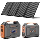 Portable Solar Generator with Panel, 300W Portable Power Station with Foldable Solar Panel 40W, 110V AC Outlet 100W Camping Solar Power Bank Lithium Battery Pack for Home Use RV Outdoor Power Outage