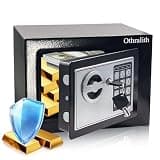 Othralith Small Safe Box for Money, 0.23 Cu Ft Mini Kids Safes Security Safety Lock Box for Home Dorm Use, Hidden Wall Personal Money Safe with Keys & Code for Cash Jewelry Gun Office Hotel (Black)