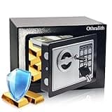 Othralith Small Safe Box for Money, 0.23 Cu Ft Mini Kids Safes Security Safety Lock Box for Home Dorm Use, Hidden Wall Personal Money Safe with Keys & Code for Cash Jewelry Gun Office Hotel (Black)