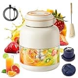 Portable Wireless Juicer Cup, 180W Portable Blender with Dual Lid & 38 Blades, USB Rechargeable Personal Mini Juicer for Shakes and Smoothies, Fresh Juice Blender Bottle for Gym Office (800ml-White)