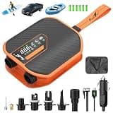 TowerTop Electric Paddle Board Pump: 10500mAh Rechargeable Car/SUP Pump, 50PSI Paddleboard Pump, 12V DC Dual Stage (Inflation & Deflation) with 8 Nozzles for Paddle Boards, Inflatables, Kayaks, Car