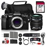 OM SYSTEM OM-5 Mark II Mirrorless Camera, 20.4MP Live MOS Sensor, TruePic IX Processor, UHD 4K Recording, 121-Point AF, Vari-Angle Touchscreen, Black (Bundle)