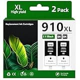 Lamburee 910XL High Yield Ink Cartrdiges Replacement for HP 910 XL Work with OfficeJet Pro 8020 8025 8035 8028 8010 8022 8015, 2 Black