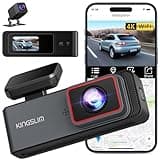 Kingslim E4 4K Dash Cam Front and Rear, WiFi Front 4K Rear 1080P Dual Dash Camera for Cars, Mini Dashcam with APP Control, Night Vision, Parking Mode