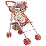 My First Baby Doll Stroller for Toddlers 3 Year Old Girls, Little Kids | Toy Stroller with Bottom Storage Basket, Foldable Frame, Canopy, Seatbelt