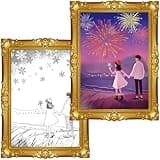 ECGER Valentine 's Day Decor Wall Art - 3D Changing Pictures, Our Love from Winter's Quiet to Spring's Renewal, Valentine Decorations for Home Party