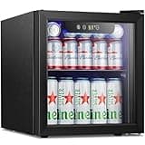 Antarctic Star Mini Fridge Cooler - 12 Bottle 48 Can Beverage Refrigerator Glass Door for Drinks or Beer Wine –Small Drink Dispenser for Home, Office or Bar, Electronic Temperature Control,1.3cu.ft.
