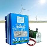 1600W MPPT Wind Solar Hybrid Charge Controller, 12V/24V Auto Detect Wind Turbine Solar Panel Charge Regulator with LCD Display, Pure Aluminum Heat Sink.