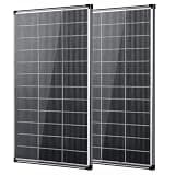 AeternaSol 400 watt Solar Panel,2pcs 200W Bifacial Solar Panel 18V 18BB N-Type Monocrystalline Solar Module IP68 25% High-Efficiency Solar Panels for Off Grid RV Boat Trailer Camper (Bifacial 200W*2)