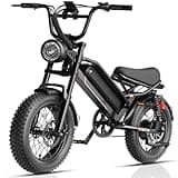 Jasion 2000W Peak Electric Bike for Teenagers/Adults, 55 Miles Max Range, 28MPH Max Speed, 16"x4.0" Fat Tire E Bike, Full Suspension Ebike