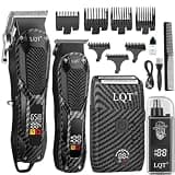 Professional Hair Clippers for Men Rechargeable Cordless Beard Trimmer & Electric Shaver, Hair Cutting Kit with LCD Display Gift for Dad, Husband, Men