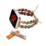 Women Compatible with Apple Watch Band Fancy Dressy Metal Strap Sparkly Rhinestone Bracelet Wristband for iWatch Series 9 8 7 6 5 4 3 2 1 SE Ultra(colorful-42/44/45/49mm)