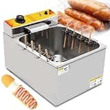 UHRLGHS Commercial Electric Fryer,Stainless Steel Countertop,1900W/3000W,Ideal for Hot Dogs,Cheese Sticks,Corn Dogs,Suitable for Restaurant and Home Use,12l