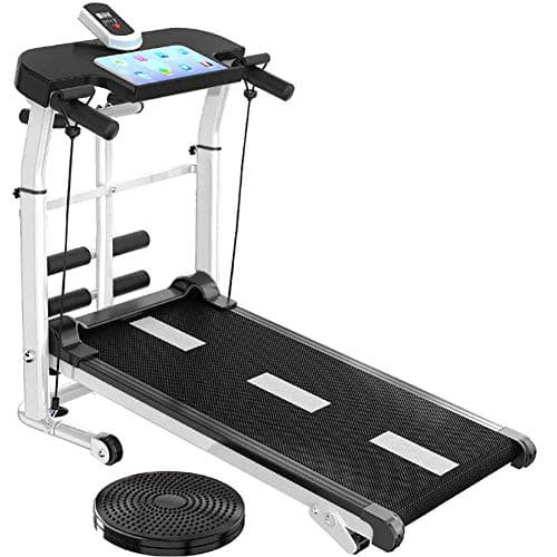 Foldable Home use Fitness Treadmill,with Twist Disc and Elastic Drawstring,Maximum Load 150KG,Multi-Function Instrument Panel