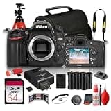 Nikon D7100 Digital SLR Camera Body Only DX Format 24.1MP with Nikon F Mount and Advanced Autofocus (1513) + 64GB Card + 2 x EN-EL15C Battery + Charger + Flexible Tripod + More (19pc Bundle)