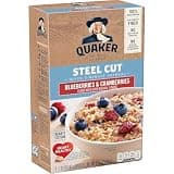 Quaker, Instant Steel Cut Oatmeal, Cranberries And Blueberries, 8 Ct