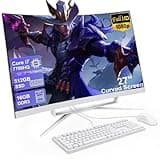 All in One Desktop Computer 27 Inch Curved FHD (1920x1080P) All in One PC with Core i7 CPU 16GB DDR 512GB SSD WiFi6 Bluetooth 5.3 Includes Wired Mouse and Keyboard, for Students and Office