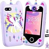 Kids Smart Phone for Girls Gifts - Toddler Christmas Birthday Gift for Age 3 4 5 6 Year Old, Kids Cell Phone Toy with Touchscreen, Dual Cameras, Learning, Kid Mp3 Player, Games with 32 GB Card