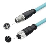 Elecbee M12 8-Pin X-Code Male to Female Ethernet Cable, Cat7 High Flex Shielded Twisted Pair Cord, IP67 Waterproof Straight Industrial Networking Cable (78.74, Inches)