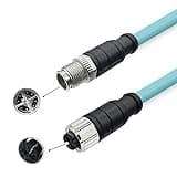 Elecbee M12 8-Pin X-Code Male to Female Ethernet Cable, Cat7 High Flex Shielded Twisted Pair Cord, IP67 Waterproof Straight Industrial Networking Cable (78.74, Inches)