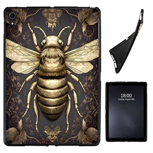 Case for iPad mini 5 Generation 2019/ Mini 4 3 2 1 (Old Model) 7.9 inch,Slim Soft Shockproof TPU Silicone Protective Back Shell Case for iPad mini 5/4/3/2/1, Black and Gold Bees
