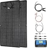 800W Solar Panel Kit, 2x400W Flexible Monocrystalline RV Solar Panel | for 12V/24V Battery | ETFE Semi-Flexible, Bendable to 30° | for RV, Boat, Van, Off-Grid Charging (Black)