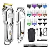 DAXXIN Hair Cutting Tool, Professional Hair Cutter Mans Clipper Set Metal Electric Cordless Hair Trimmer for Barber LCD Display Hairdressing